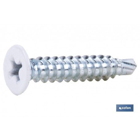 ▷ Tornillo autotaladrante cabeza extraplana Phillips Blanco | Ferreidea