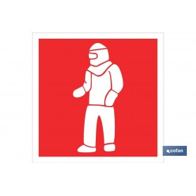 ▷ Cartel Traje ignifugo Imagen Rojo | Ferreidea