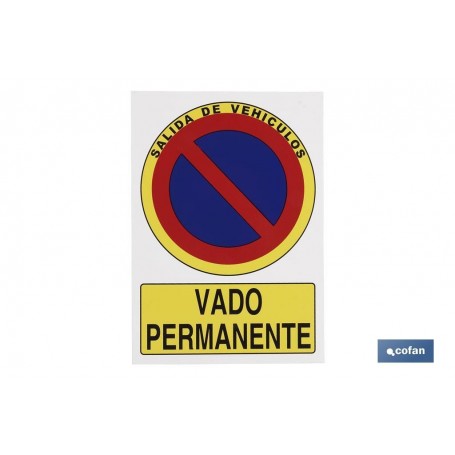 ▷ Cartel Señal "Vado Permanente" Aluminio | Ferreidea