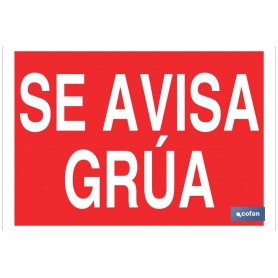▷ Cartel Se avisa grúa Color Rojo | Ferreidea