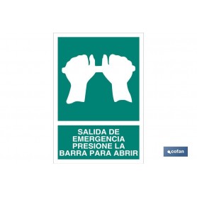 ▷ Cartel Salida de Emergencia Presione la Barra para Abrir | Ferreidea