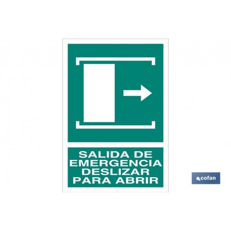 ▷ Cartel Salida de Emergencia Deslizar Derecha para Abrir | Ferreidea