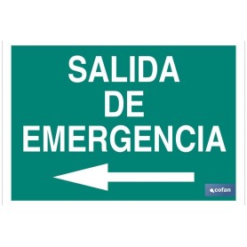 ▷ Cartel Salida de Emergencia izquierda luminiscente en varias medidas | Ferreidea
