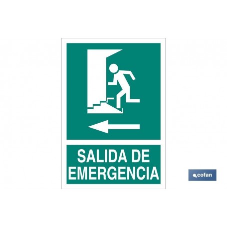 ▷ Señal salida de emergencia izquierda luminiscente | Ferreidea