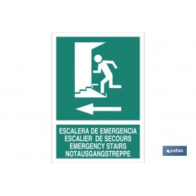 ▷ Cartel escalera de emergencia derecha luminiscente Verde | Ferreidea