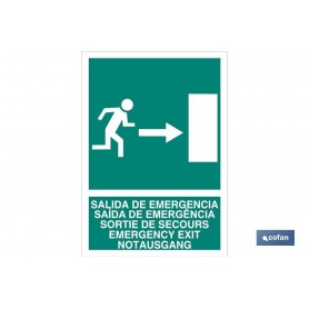 ▷ Pictograma salida de emergencia derecha luminiscente | Ferreidea