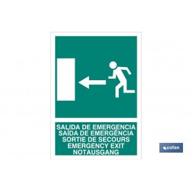 ▷ Pictograma salida de emergencia izquierda luminiscente | Ferreidea