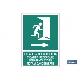 ▷ Pictograma escalera emergencia derecha luminiscente | Ferreidea