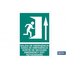 ▷ Pictograma salida de emergencia arriba luminiscente | Ferreidea