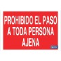 ▷ Cartel Prohibido el paso a toda persona ajena | Ferreidea