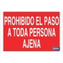 ▷ Cartel Prohibido el paso a toda persona ajena | Ferreidea