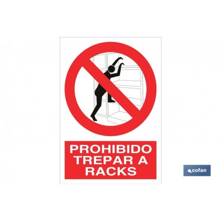 ▷ Cartel Prohibido trepar a racks | Ferreidea
