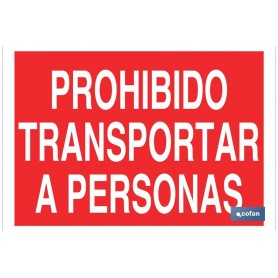 ▷ Cartel Prohibido transportar a personas | Ferreidea
