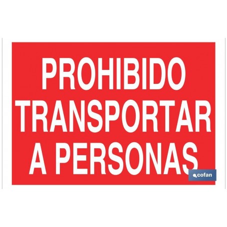 ▷ Cartel Prohibido transportar a personas | Ferreidea