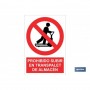 ▷ Cartel Prohibido subir en el transpalet de almacén | Ferreidea