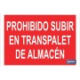 ▷ Cartel Prohibido subir en el transpalet de almacén Rojo | Ferreidea