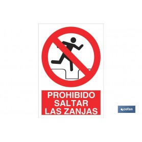 ▷ Cartel Prohibido saltar las zanjas | Ferreidea