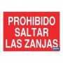 ▷ Cartel Prohibido Saltar las Zanjas Color Rojo | Ferreidea