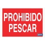 ▷ Cartel Prohibido pescar Rojo | Ferreidea