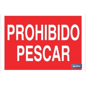 ▷ Cartel Prohibido pescar Rojo | Ferreidea
