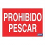 ▷ Cartel Prohibido pescar Rojo | Ferreidea