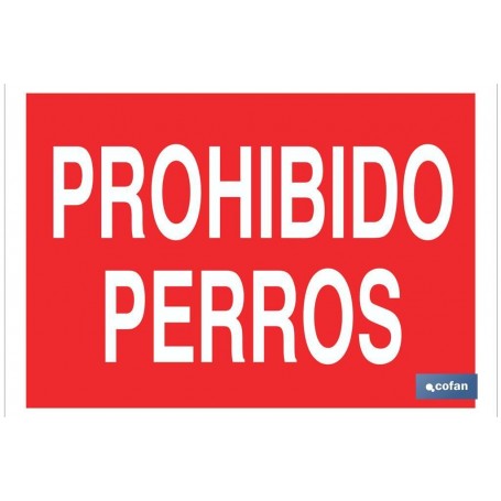 ▷ Cartel Prohibido perros Color Rojo | Ferreidea