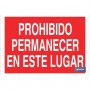 ▷ Cartel Prohibido permanecer en este lugar Rojo | Ferreidea