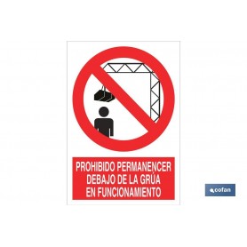 ▷ Señal Prohibido permanecer debajo de la grúa en funcionamiento | Ferreidea