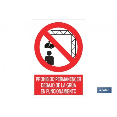 ▷ Señal Prohibido permanecer debajo de la grúa en funcionamiento | Ferreidea