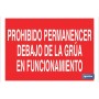 ▷ Cartel Prohibido permanecer debajo de la grúa en funcionamiento | Ferreidea