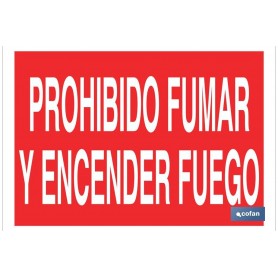 ▷ Cartel Prohibido fumar y encender fuego Color Rojo | Ferreidea