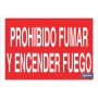 ▷ Cartel Prohibido fumar y encender fuego Color Rojo | Ferreidea