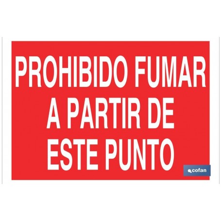 ▷ Cartel Prohibido fumar a partir de este punto | Ferreidea