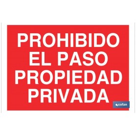 ▷ Cartel Prohibido el paso propiedad privada color Rojo | Ferreidea