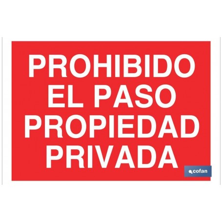 ▷ Cartel Prohibido el paso propiedad privada color Rojo | Ferreidea