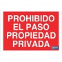 ▷ Cartel Prohibido el paso propiedad privada color Rojo | Ferreidea