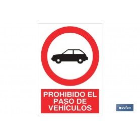 ▷ Cartel Prohibido el paso de vehículos | Ferreidea