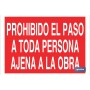 ▷ Cartel Prohibido el paso a toda persona ajena a la obra | Ferreidea