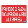 ▷ Cartel Prohibido el paso a toda persona ajena a la empresa | Ferreidea