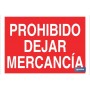 ▷ Cartel Prohibido dejar mercancía Color Rojo | Ferreidea