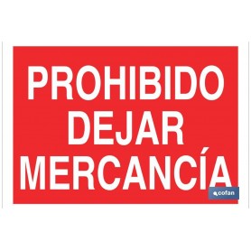 ▷ Cartel Prohibido dejar mercancía Color Rojo | Ferreidea