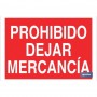 ▷ Cartel Prohibido dejar mercancía Color Rojo | Ferreidea
