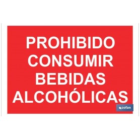 ▷ Cartel Prohibido consumir bebidas alcohólicas Color Rojo | Ferreidea