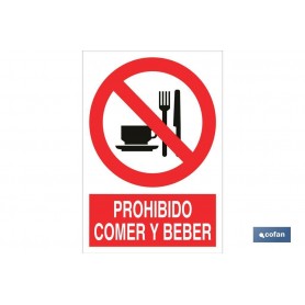 ▷ Cartel Prohibido comer y beber | Ferreidea