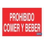 ▷ Cartel Prohibido comer y beber Color Rojo | Ferreidea