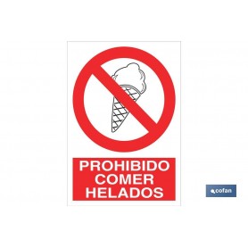▷ Cartel Prohibido comer helados | Ferreidea