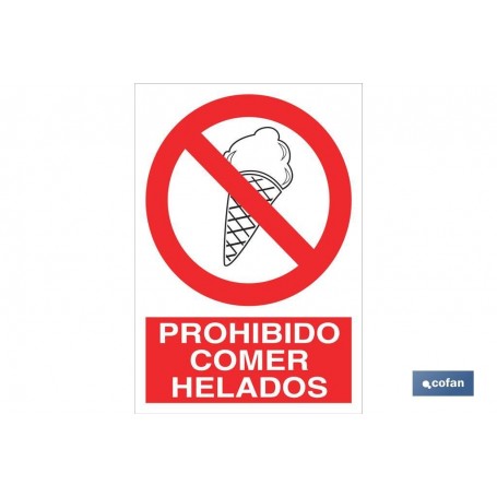 ▷ Cartel Prohibido comer helados | Ferreidea