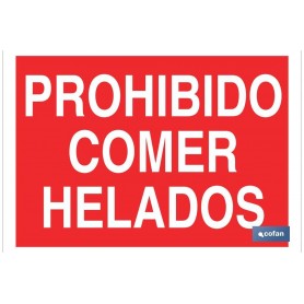 ▷ Cartel Prohibido comer helados Color Rojo | Ferreidea