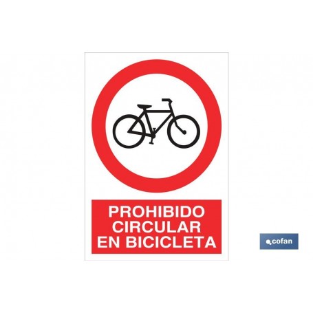 ▷ Cartel Prohibido circular en bicicleta | Ferreidea