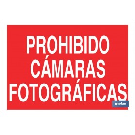 ▷ Cartel Prohibido cámaras fotográficas Color Rojo | Ferreidea
